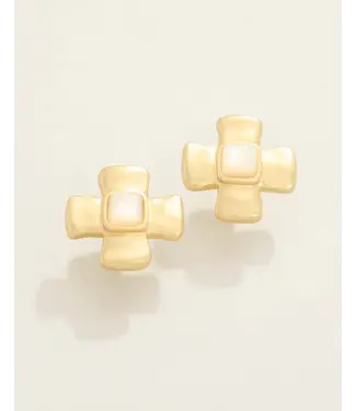 Spartina Mother-of-Pearl Affirmation Stud Earrings