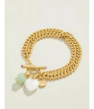 Spartina Gold Moonstone Heart Toggle Bracelet