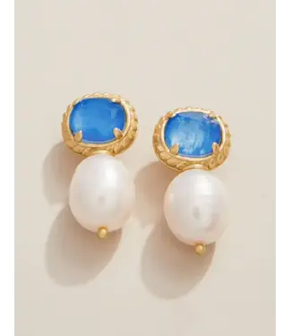 Spartina Blue Karina Pearl Stud Earrings