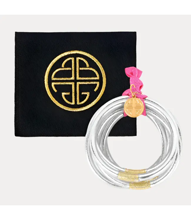 BuDhaGirl Silver All Weather Bangles Serenity Prayer