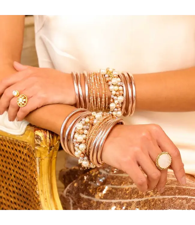 BuDhaGirl Champagne All Weather Bangles Serenity Prayer