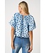 Evalynn Blue Polka Dot Bubble Top
