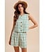 Elaine Pine Geometric Print Vest Top