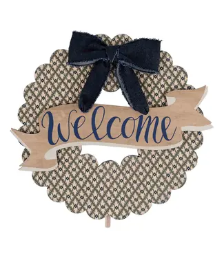 Welcome Bow Wreath Topper