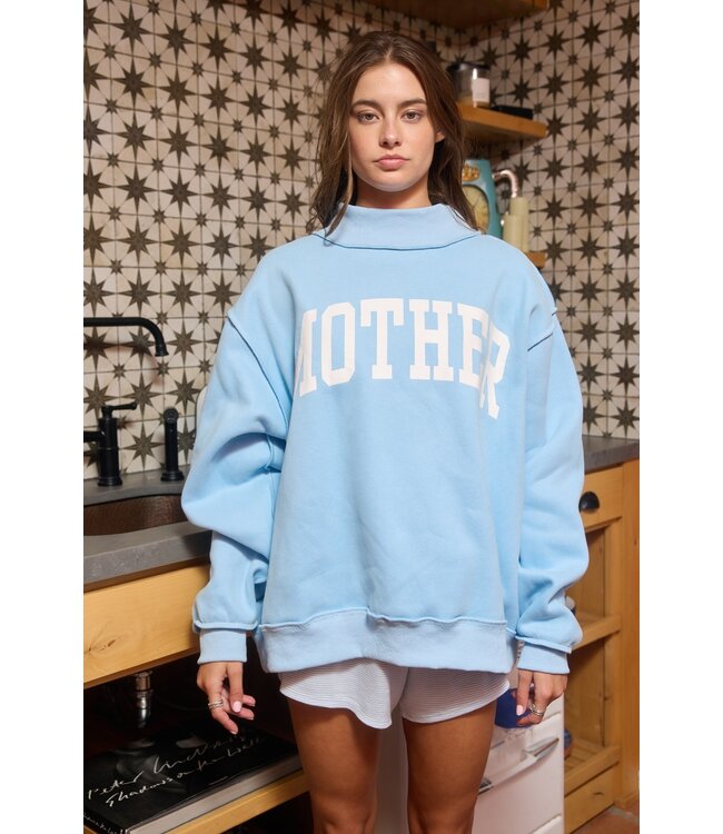 Mother Sky Blue Reversible Sweatshirt Top