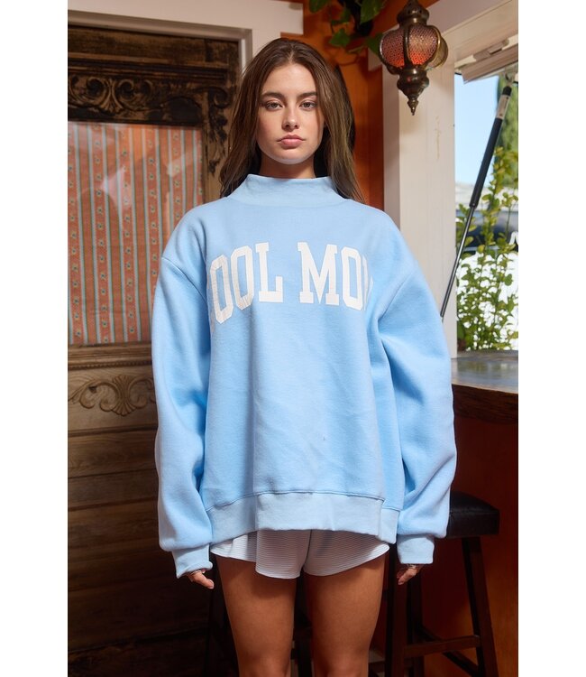 Mother Sky Blue Reversible Sweatshirt Top