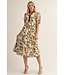 Paige Black Floral Tiered Midi Dress