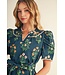 Laura Teal Floral Dress