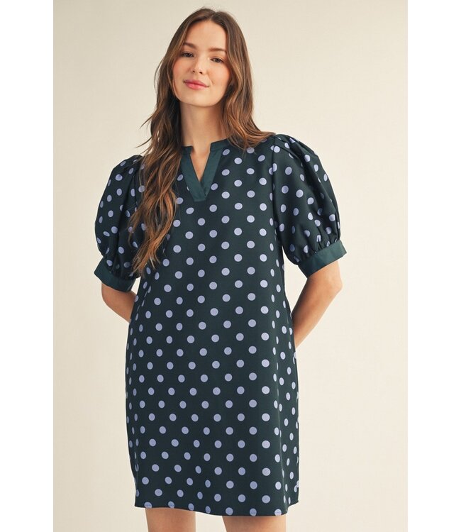 Carson Hunter Green Polka Dot Dress