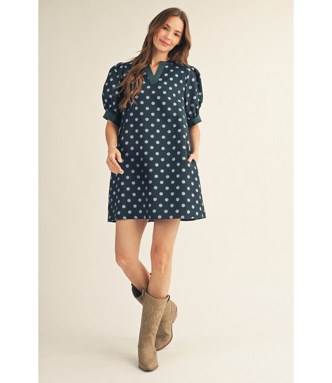 Carson Hunter Green Polka Dot Dress