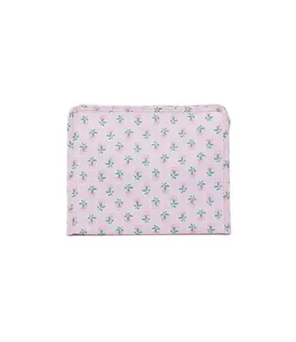TRVL DESIGN Petite Fleur Pink Roadie Large Zip Pouch