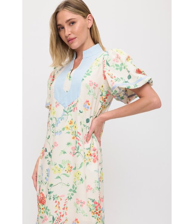 April White Floral Maxi Dress