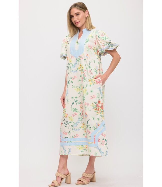 April White Floral Maxi Dress