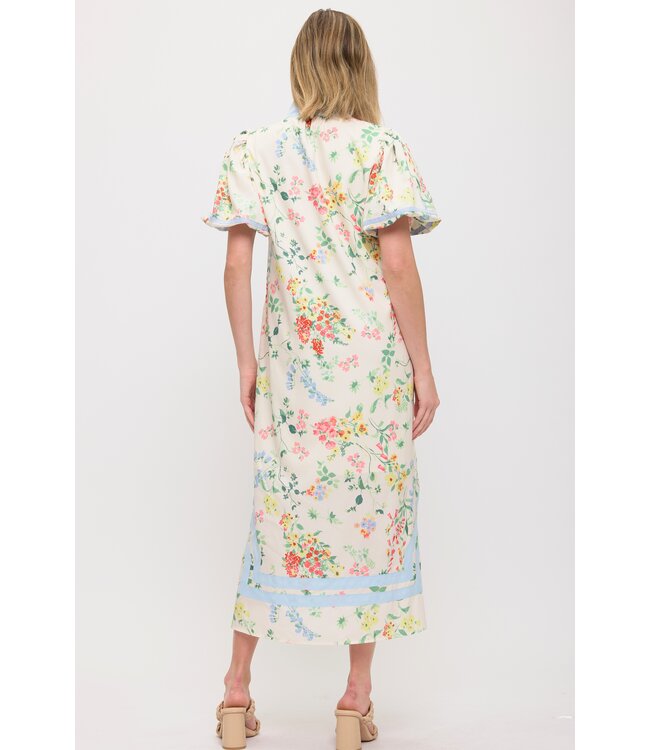 April White Floral Maxi Dress