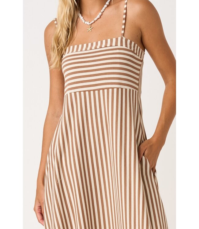 Astir Mocha Striped Maxi Dress