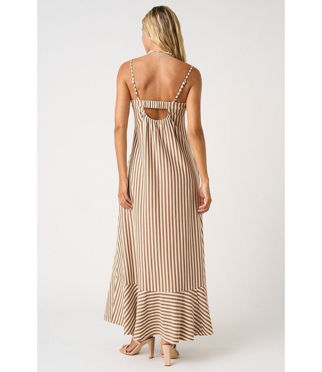 Astir Mocha Striped Maxi Dress