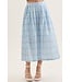 Kim Blue Gingham Midi Skirt