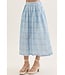 Kim Blue Gingham Midi Skirt