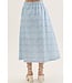 Kim Blue Gingham Midi Skirt