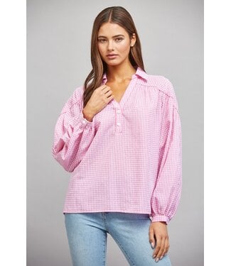 Fate Grace Pink Gingham Blouse
