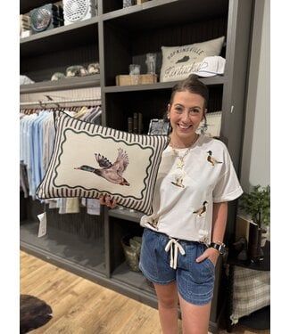 Ticking Mallard Pillow