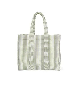 TRVL DESIGN Pimlico Stripe Sage Quilted Go Go Tote