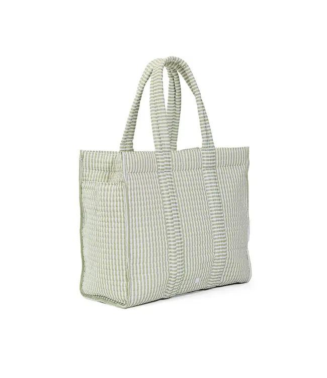 Pimlico Stripe Sage Quilted Go Go Tote