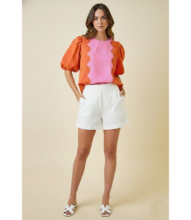 Kristie Sunset Scallop Top