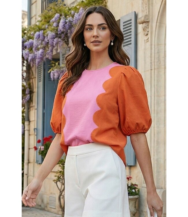 Kristie Sunset Scallop Top