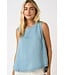 Shelly Light Denim Chambray Tank Top