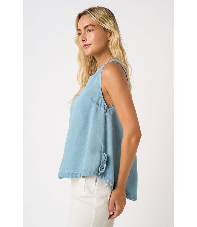 Shelly Light Denim Chambray Tank Top