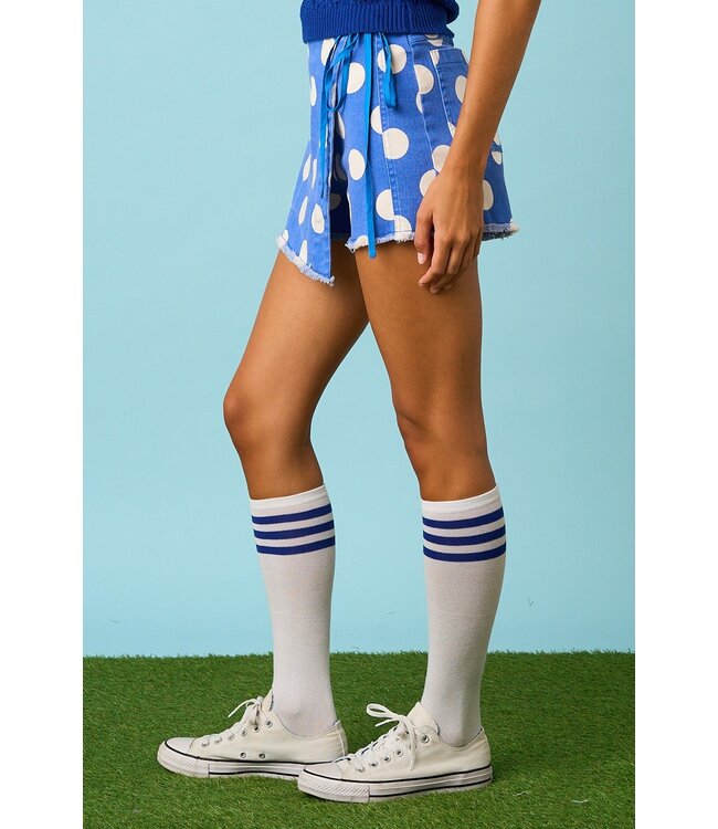 Lexie Royal Polka Dot Mini Skort