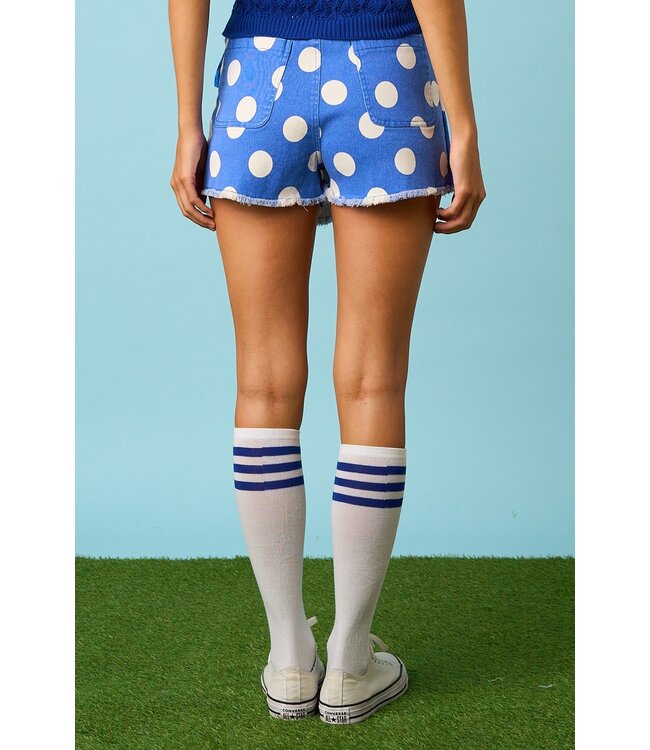 Lexie Royal Polka Dot Mini Skort