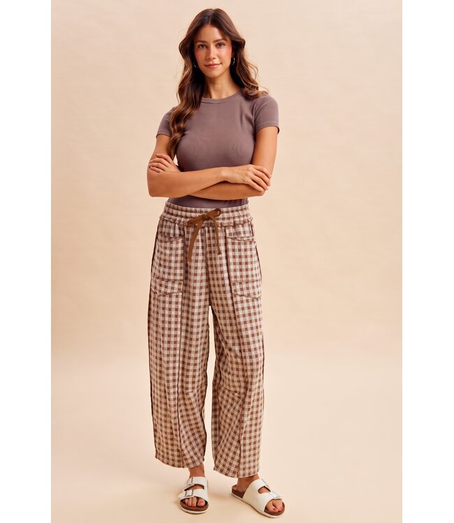 Jane Mocha Soft Brushed Barrel Pants