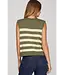Amy Olive Stripe Sweater Top