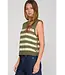 Amy Olive Stripe Sweater Top