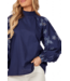 Emilia Navy Eyelet Top