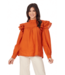 Keller Orange Ruffle Top