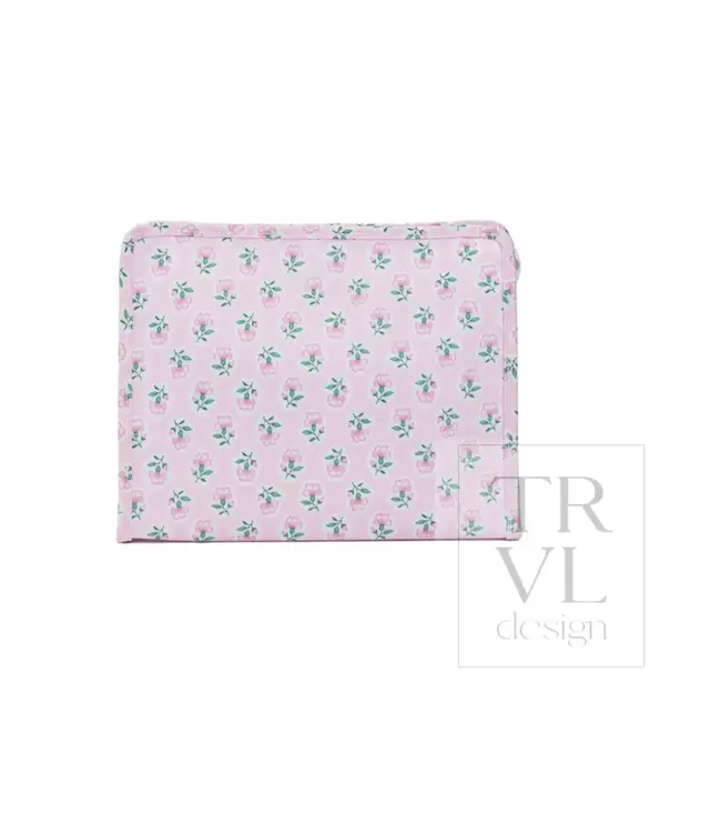 Petite Fleur Pink Roadie Large Zip Pouch