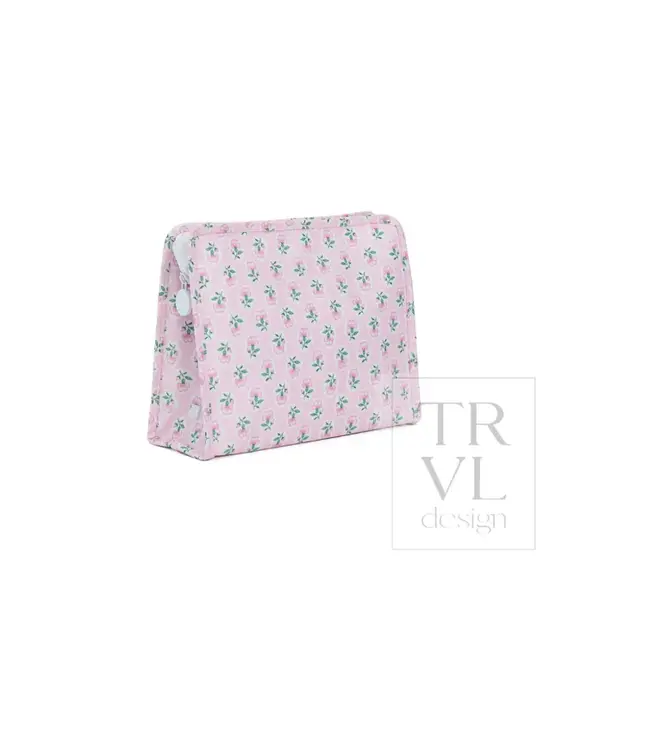 Petite Fleur Pink Roadie Large Zip Pouch