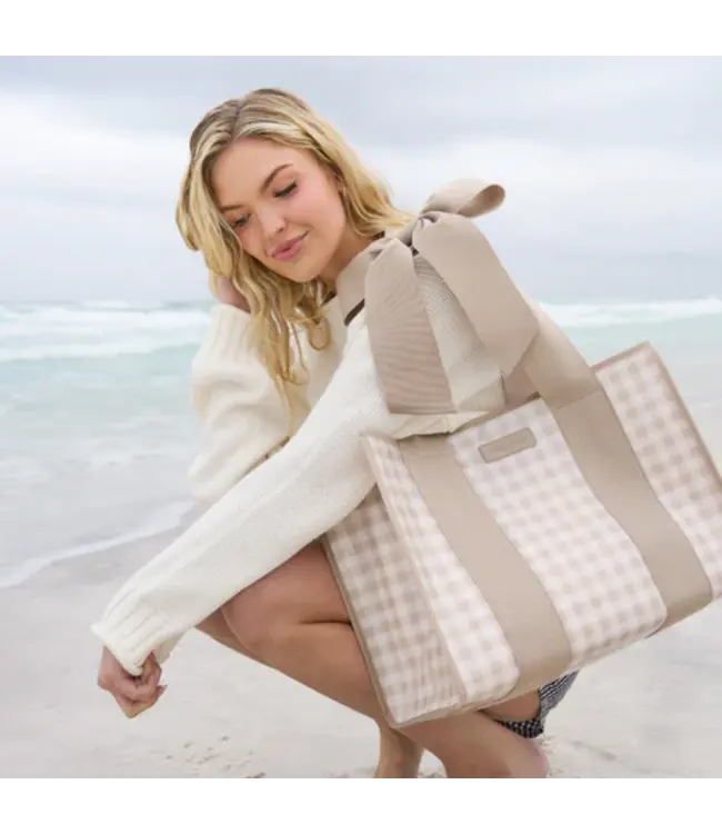 Case-Mate Latte Gingham Bow Jelly Tote