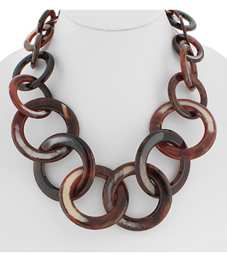 Dark Brown Open Link Necklace