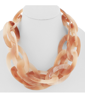 Peach Two Layer Oval Necklace
