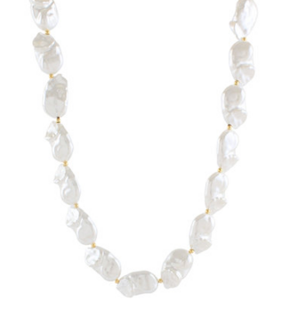 Gold Baroque Pearl Necklace