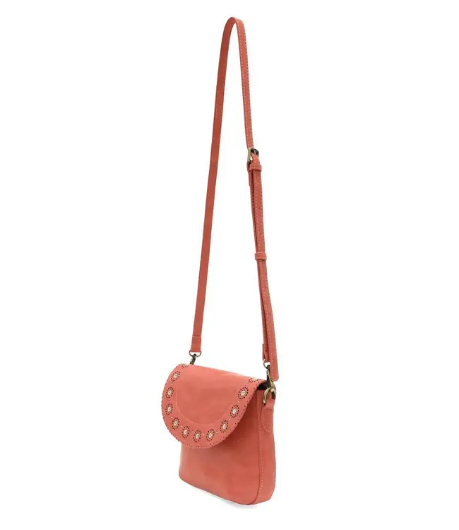 Joy Susan Coral Lazer Cut Daisy Flap Crossbody