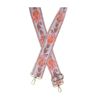 Joy Susan Periwinkle Bellflower Embroidered Guitar Strap