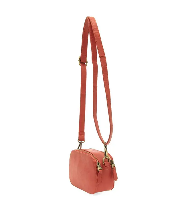 Joy Susan Layne Coral Double Zip Mini Camera Crossbody