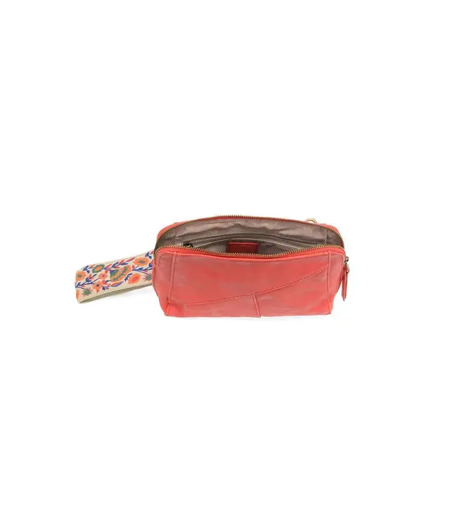 Joy Susan Gigi Sizzling Red Crossbody with Woven Wrist Strap