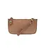 Joy Susan Chestnut Faux Wide Woven Mini Crossbody Wristlet Clutch
