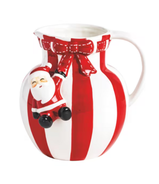 Santa Bow Stripe Pitcher